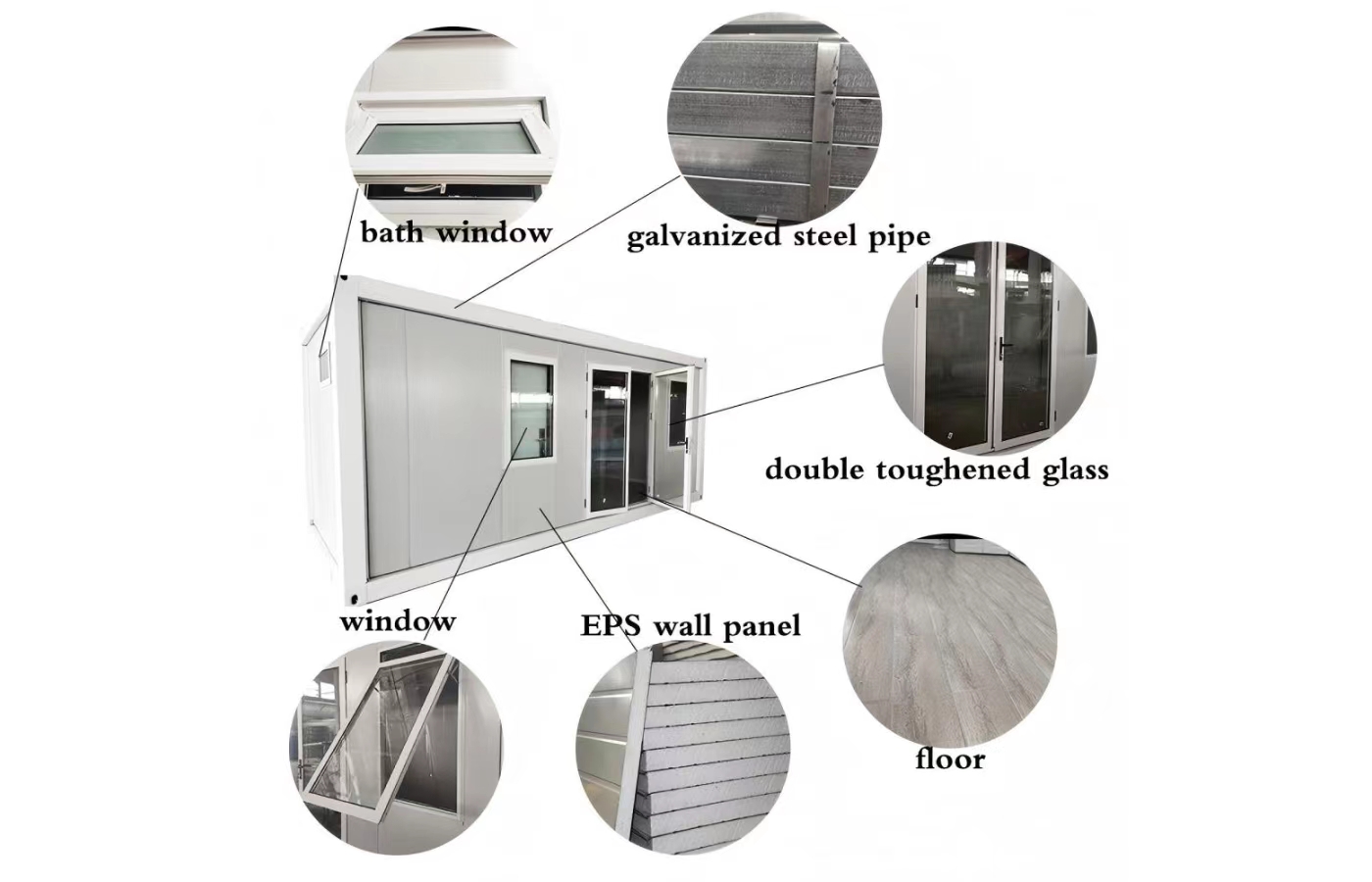 40フィートの高級カスタマイズされた40フィートの固定コンテナハウス二重層ハウス大空間 40フィートの高級カスタマイズされた40フィートの固定コンテナハウス二重層ハウス大空間