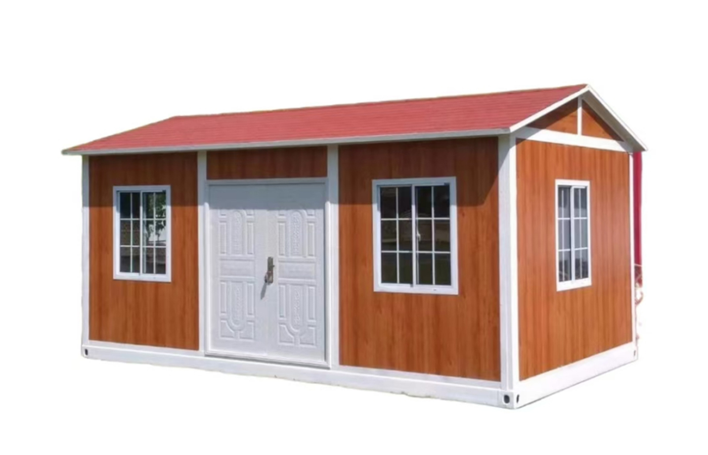 30フィートのモダンなデザインの固定コンテナハウス人気の傾斜屋根とバスルーム付きの住宅